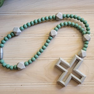 Rosário de silicone, primeiro rosário para bebês e crianças, presente de batismo, brinquedo sensorial