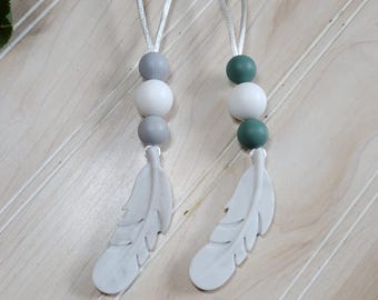 Silicone Feather Nursing/breastfeeding necklace