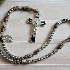 Camo Paracord Rosary, Heavy duty Rosary