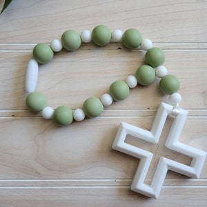Silicone Decade Rosary, Baby and Childs First Rosary, Baptism Gift, Sensory Toy