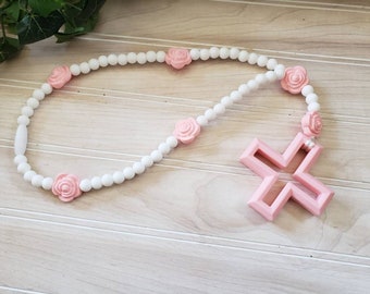 Silicone Rosary, Baby and Childs First Rosary, Baptism Gift, Sensory Toy