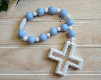 Silicone Decade Rosary, Baby and Childs First Rosary, Baptism Gift, Sensory Toy