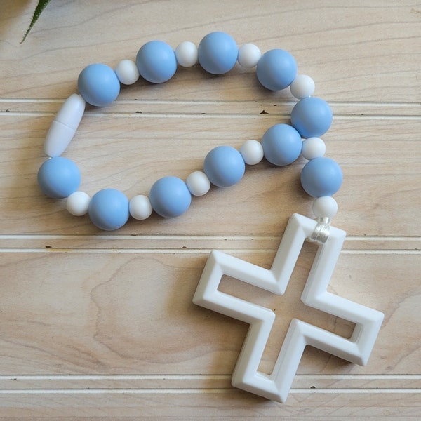Silicone Decade Rosary, Baby and Childs First Rosary, Baptism Gift, Sensory Toy