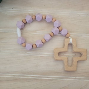 Silicone Decade Rosary, Baby and Child's First Rosary, Baptism Gift, Sensory Toy Lilac