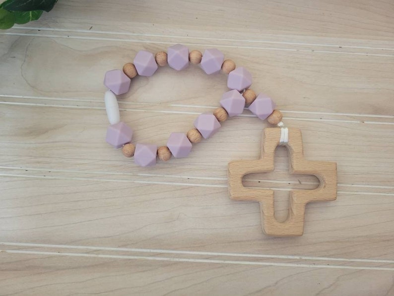 Silicone Decade Rosary, Baby and Child's First Rosary, Baptism Gift, Sensory Toy Lilac