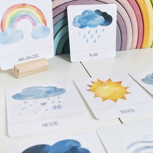 The weather, linguistic documents - nomenclature cards - Montessori-inspired learning game -