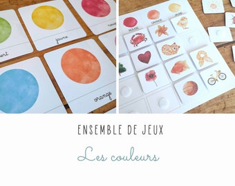 Ensemble de jeux les couleurs - apprentissage Montessori