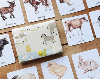 La ferme, documents linguistiques - cartes de nomenclature - jeu d’apprentissage d’inspiration Montessori –