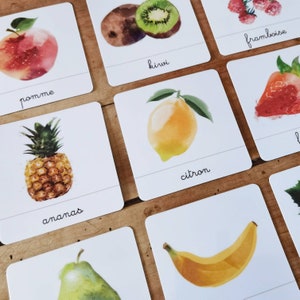 Fruits, linguistic document - nomenclature cards - Montessori-inspired learning game