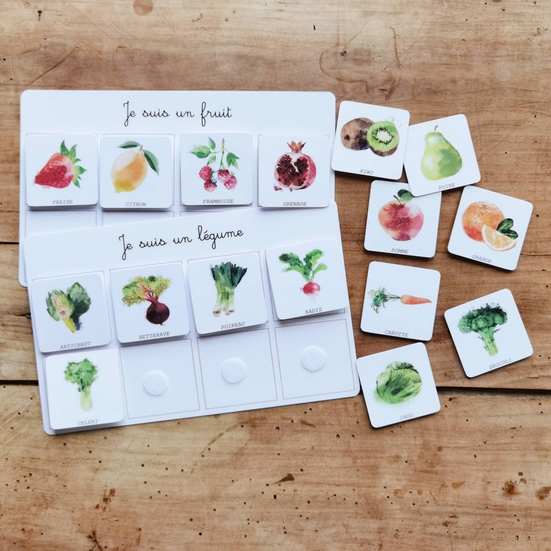 Fruitvegetable Game, Montessori Recognition Game Etsy