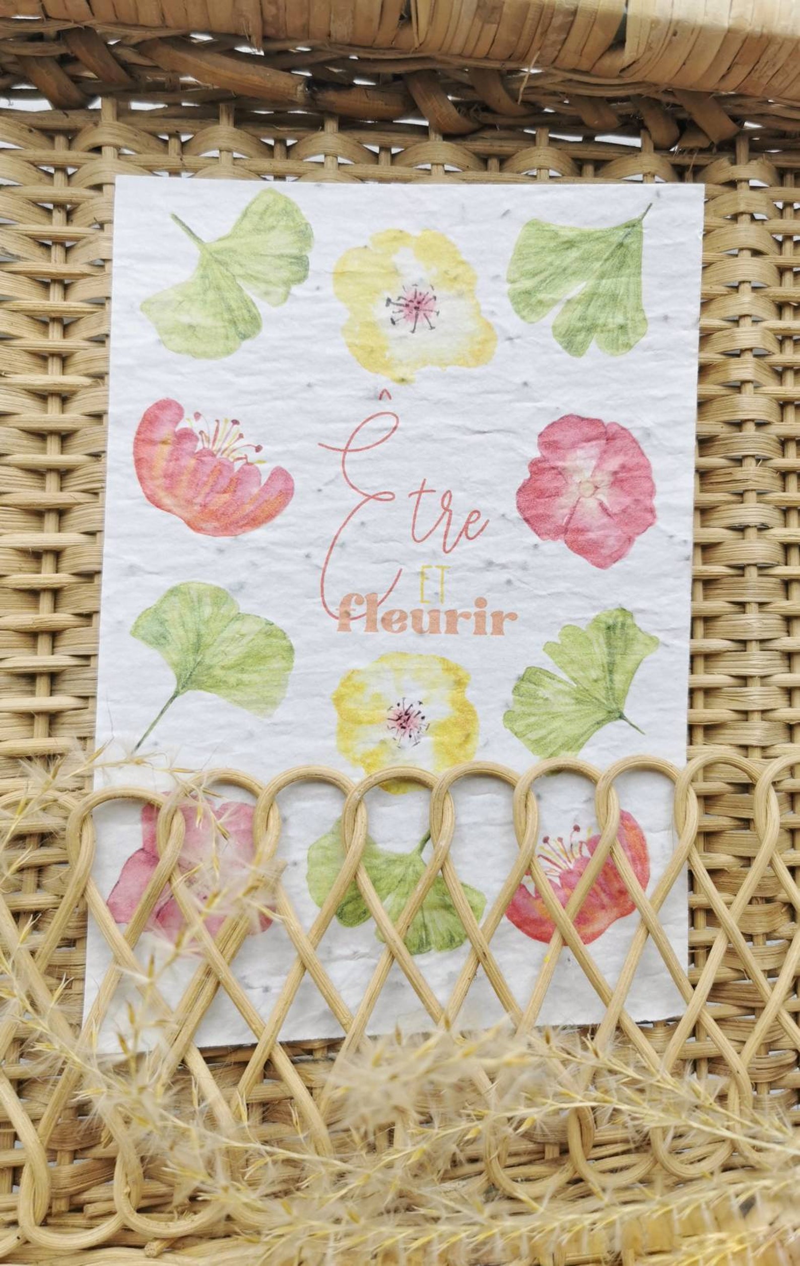 Carte à planter citation être et fleurir Etsy Carte à planter citation être et fleurir Etsy