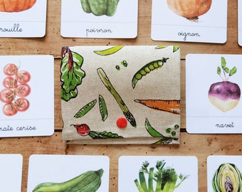 Jeu apprentissage montessori - Cartes de nomenclature les légumes - jeu éducatif maternelle