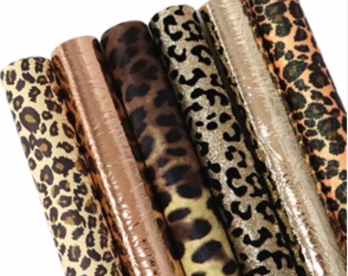 Leopard Print Pack Faux Leather Sheets Great for Bows and - Etsy