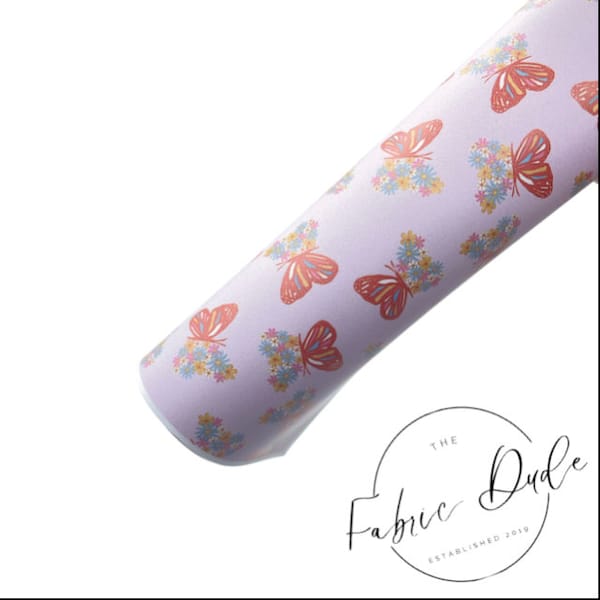 Floral Butterflies Boho Print | SkyyDesignsCo | smooth faux leather sheets great for bows and earrings TheFabricDude