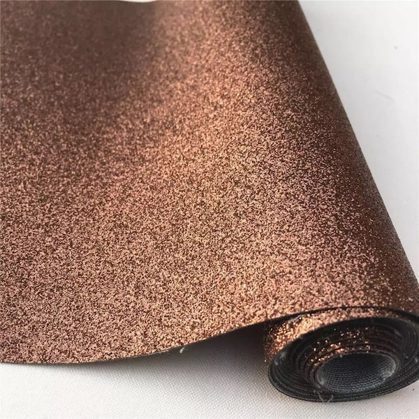 Brown fine Glitter faux leather sheets great for baby bows, ear rings, girl bows, accessories, colorful, shiny TheFabricDude