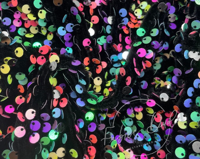 Surprise Stretch Mesh Sequin Fabric Blue Moon Fabrics Etsy