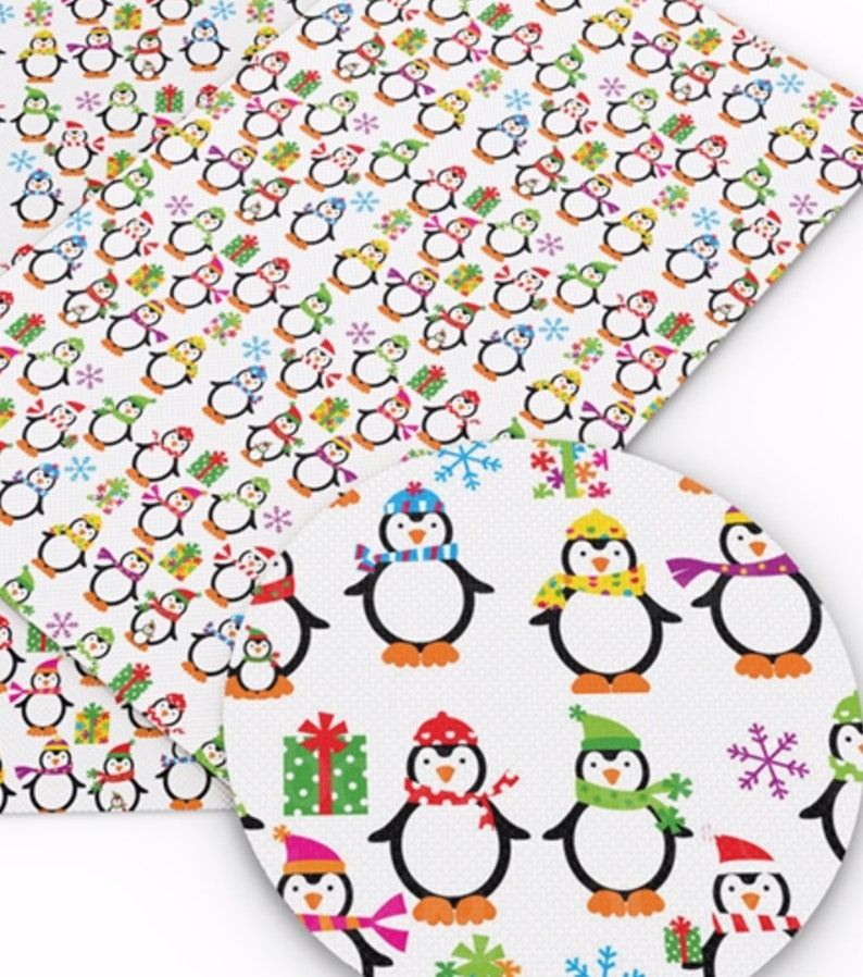 Penguin Christmas faux leather sheets great for bows and earrings