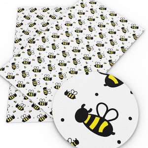 Bumble bee faux leather sheets great for ear rings and bows TheFabricDude