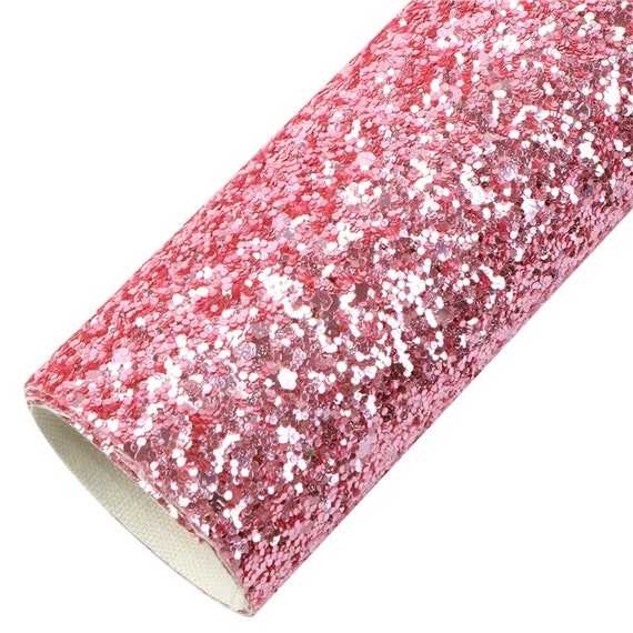 Bubble Gum Pink Chunky Glitter faux leather sheets and rolls, great fo –  thefabricdude