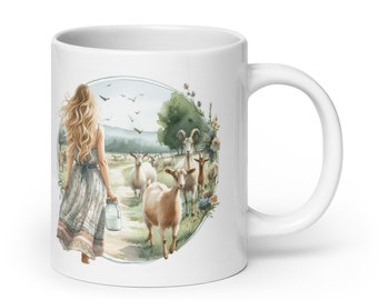 Kaffeetasse mit Ziegenmotiv - Good Morning Ladies Mug - Kaffeetasse