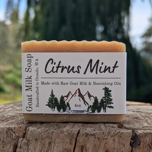 Citrus Mint Goat Milk Soap – Refreshing Bar with Mint and Orange Essential Oils