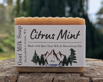 Citrus Mint Goat Milk Soap – Refreshing Bar with Mint and Orange Essential Oils