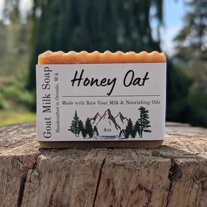 Honey Oat Goat Milk Soap – Naturally Moisturizing Oatmeal Bar, Sensitive Skin Soap