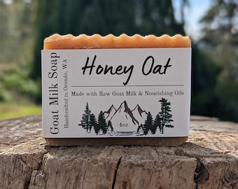 Honey Oat Goat Milk Soap – Naturally Moisturizing Oatmeal Bar, Sensitive Skin Soap
