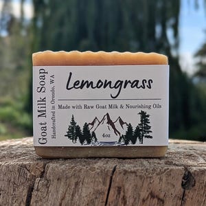 Lemongrass Goat Milk Soap – Refreshing Citrus Essential Oil Bar, Hot Process Soap