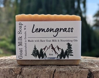 Lemongrass Goat Milk Soap – Refreshing Citrus Essential Oil Bar, Hot Process Soap
