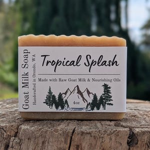 Tropical Splash Goat Milk Soap – Tropical, Fruity, Scented Hot Process Bar