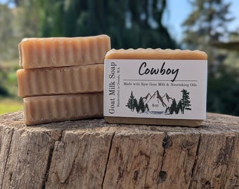 Cowboy Goat Milk Soap 4 Pack – Rustic Scented Handmade Soap Bars