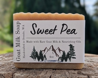 Sweet Pea Goat Milk Soap: Spring Floral Scent, Artisan Made