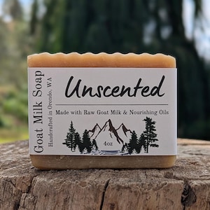 Unscented Goat Milk Soap - Fragrance Free, Gentle for Sensitive Skin
