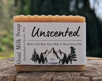 Unscented Goat Milk Soap - Fragrance Free, Gentle for Sensitive Skin