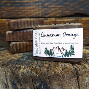 Cinnamon Orange Goat Milk Soap 4 Pack Soap Bars image 1