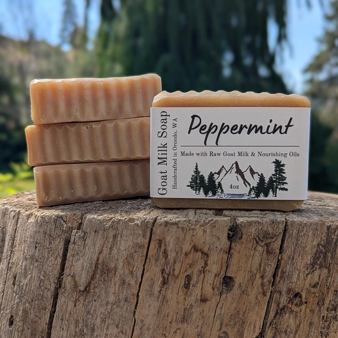 Peppermint Goat Milk Soap 4-pack: Invigorating Artisan Mint Bar - Etsy