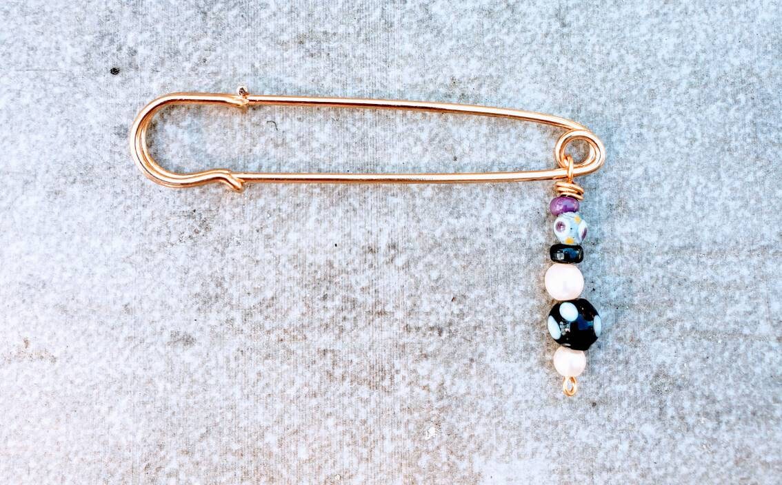 Decorative Safety Pin for clothing Beaded Charm Safety Pin Etsy