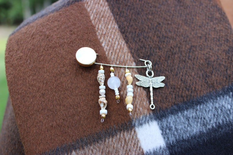 Pearl Brooch Pin,Safety Pin Jewelry,Dragonfly Good Luck Charm Safety Pin Safety Pin Brooch,ShawlScarf Pin,Kilt Pin,Hijab Pin