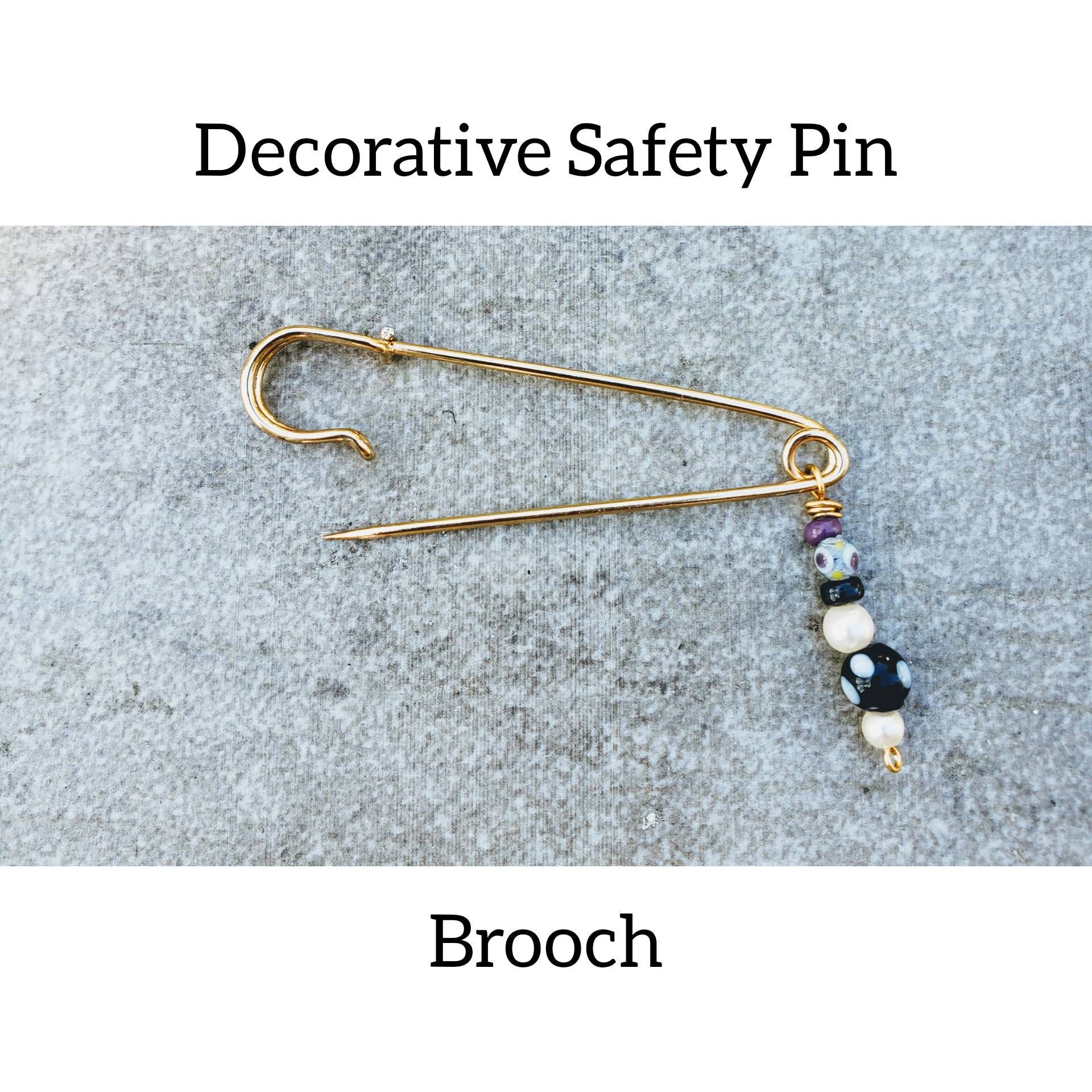 Decorative Safety Pin for clothing Beaded Charm Safety Pin Etsy