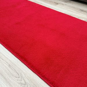 Red Olefin Rug Runner: Non-Slip, Soft Touch, Custom Size