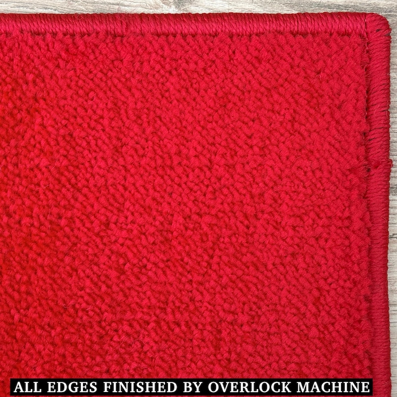 Red Olefin Rug Runner: Non-Slip, Soft Touch, Custom Size image 5