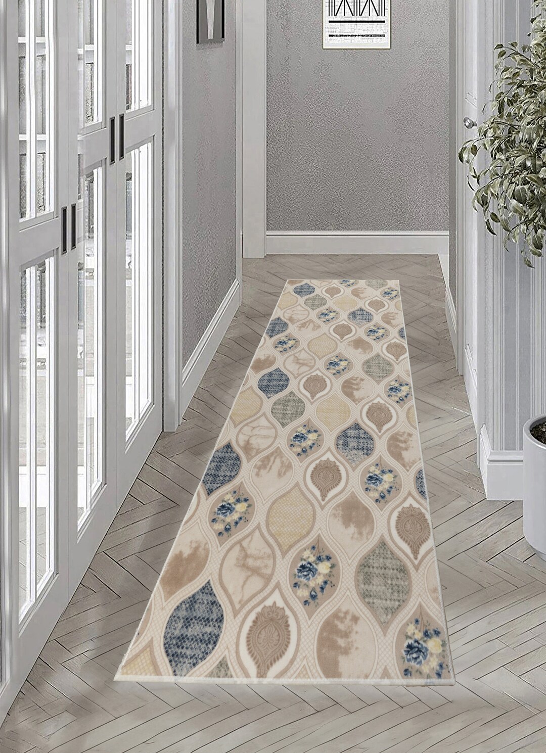Custom Size Runner Rug Abstract Design Soft Touch 31 Inches Wide by ...
