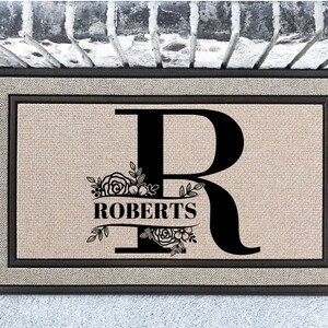 Last Name Doormat/Initial Doormat / Monogram Doormat/ Family Name Doormat / Housewarming Gift / Newlywed Gift / Custom Doormat/ Door mat