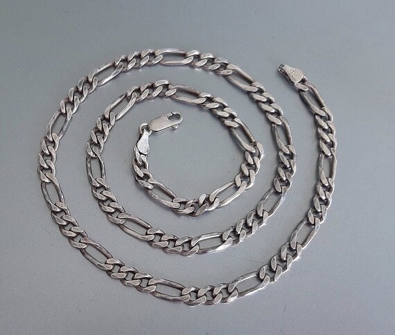 Solid Sterling Silver FIGARO Chain Large links/ 6… - image 3