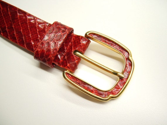 1970s Luxury Genuine Snake Skin Exotic Reptile Leather Belt  display picture 2