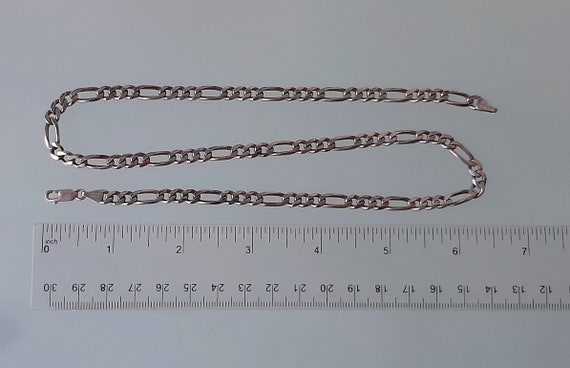 Solid Sterling Silver FIGARO Chain Large links/ 6… - image 6