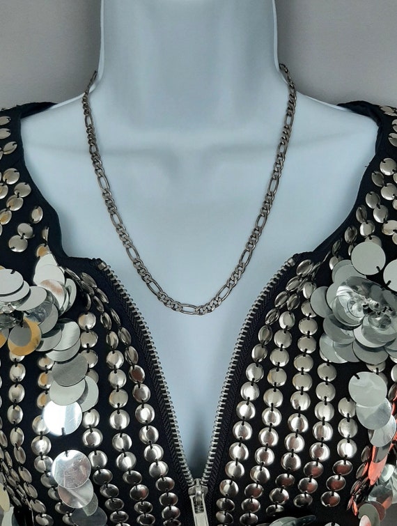 Solid Sterling Silver FIGARO Chain Large links/ 6… - image 2