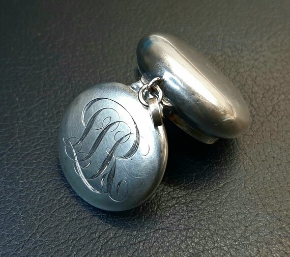 Gs Names Lockets Antique Victorian Sterling Silver Box Locket Engraved… - Gem