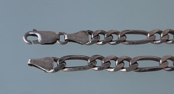 Solid Sterling Silver FIGARO Chain Large links/ 6… - image 4